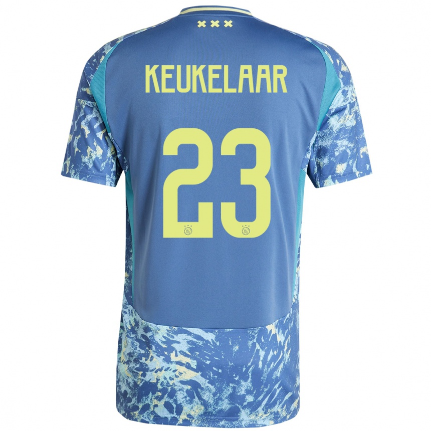 ילדים כדורגל Lotte Keukelaar #23 אפור כחול צהוב הרחק ג'רזי 2024/25