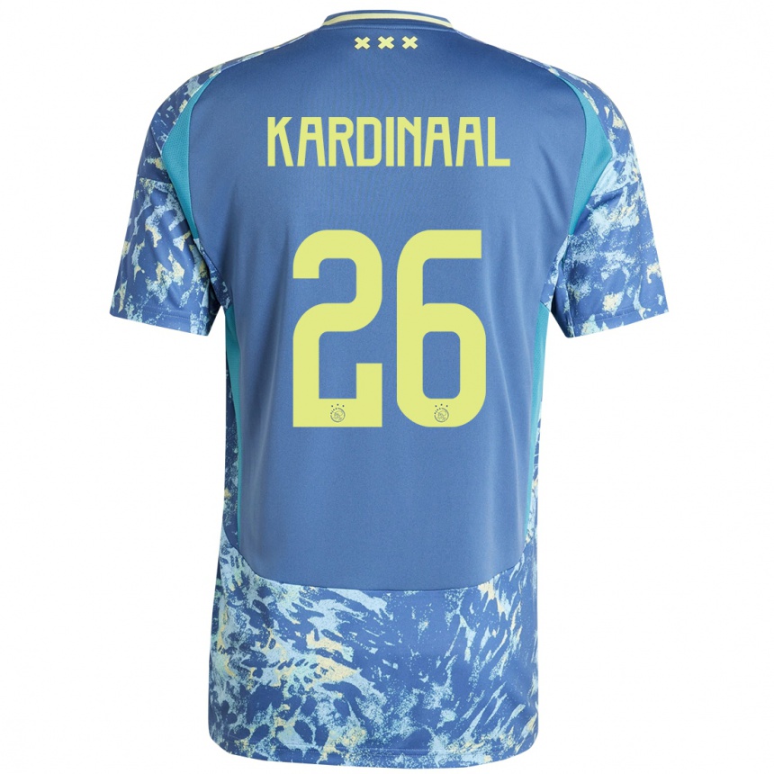 ילדים כדורגל Isa Kardinaal #26 אפור כחול צהוב הרחק ג'רזי 2024/25
