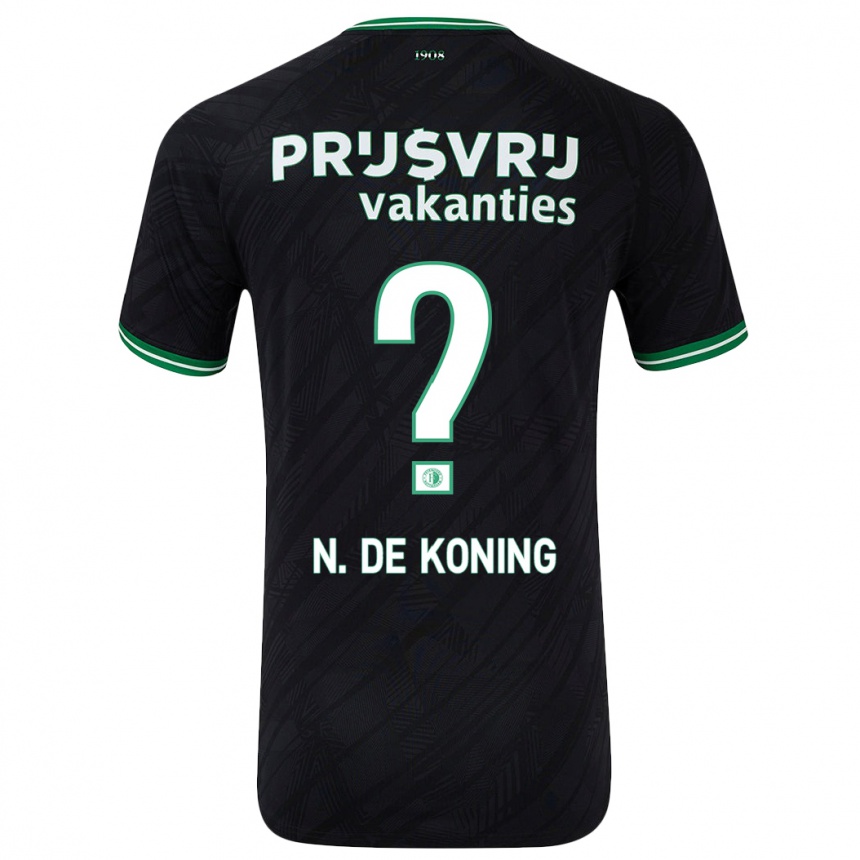 ילדים כדורגל Nick De Koning #0 ירוק שחור הרחק ג'רזי 2024/25