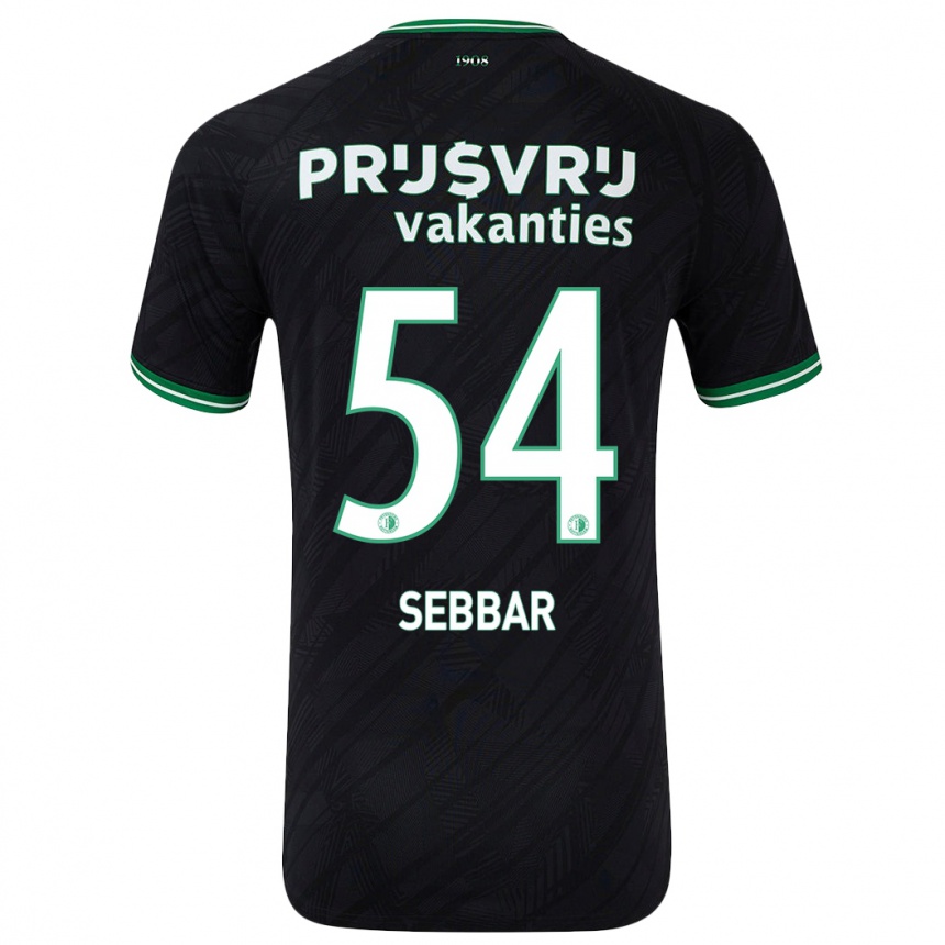 ילדים כדורגל Marouane Sebbar #54 ירוק שחור הרחק ג'רזי 2024/25