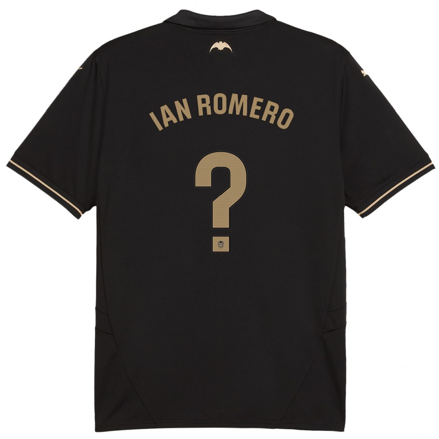 ילדים כדורגל Ian Romero #0 שָׁחוֹר הרחק ג'רזי 2024/25