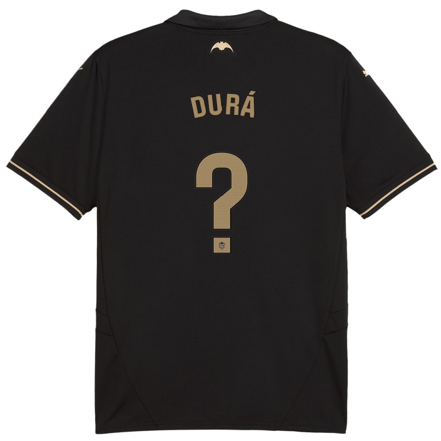 ילדים כדורגל Jaume Durá #0 שָׁחוֹר הרחק ג'רזי 2024/25
