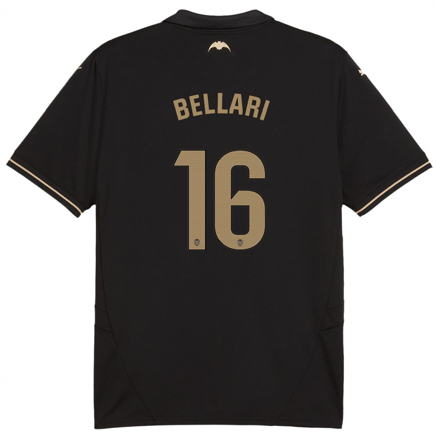 ילדים כדורגל Hamza Bellari #16 שָׁחוֹר הרחק ג'רזי 2024/25