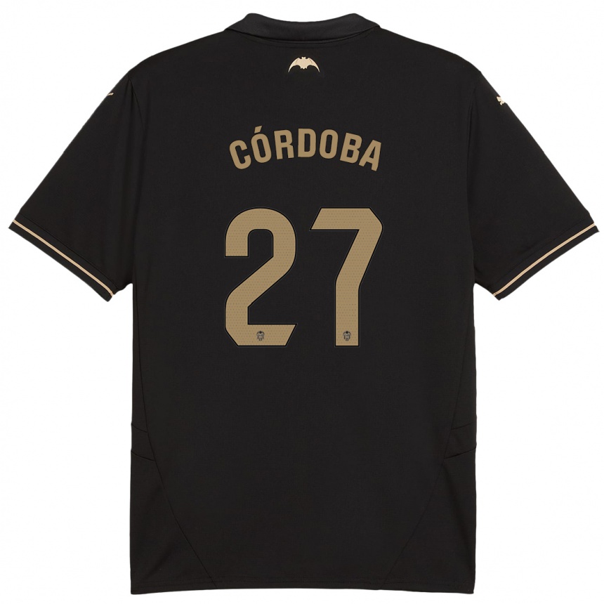 ילדים כדורגל Iker Córdoba #27 שָׁחוֹר הרחק ג'רזי 2024/25