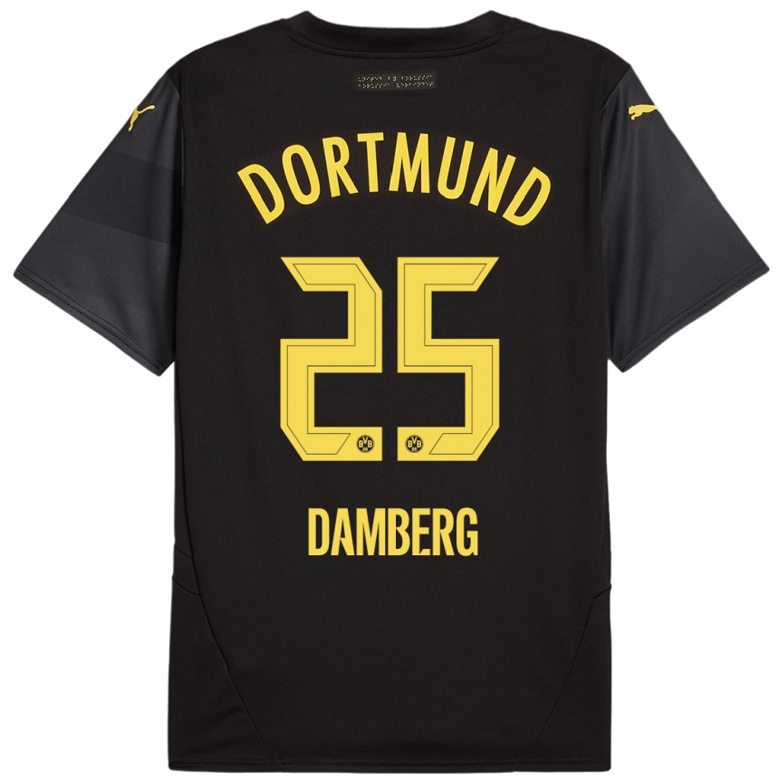 ילדים כדורגל Niclas Damberg #25 שחור צהוב הרחק ג'רזי 2024/25