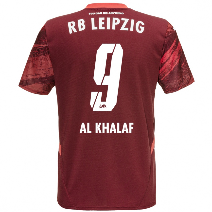 ילדים כדורגל Abdul Al Khalaf #9 בורדו הרחק ג'רזי 2024/25