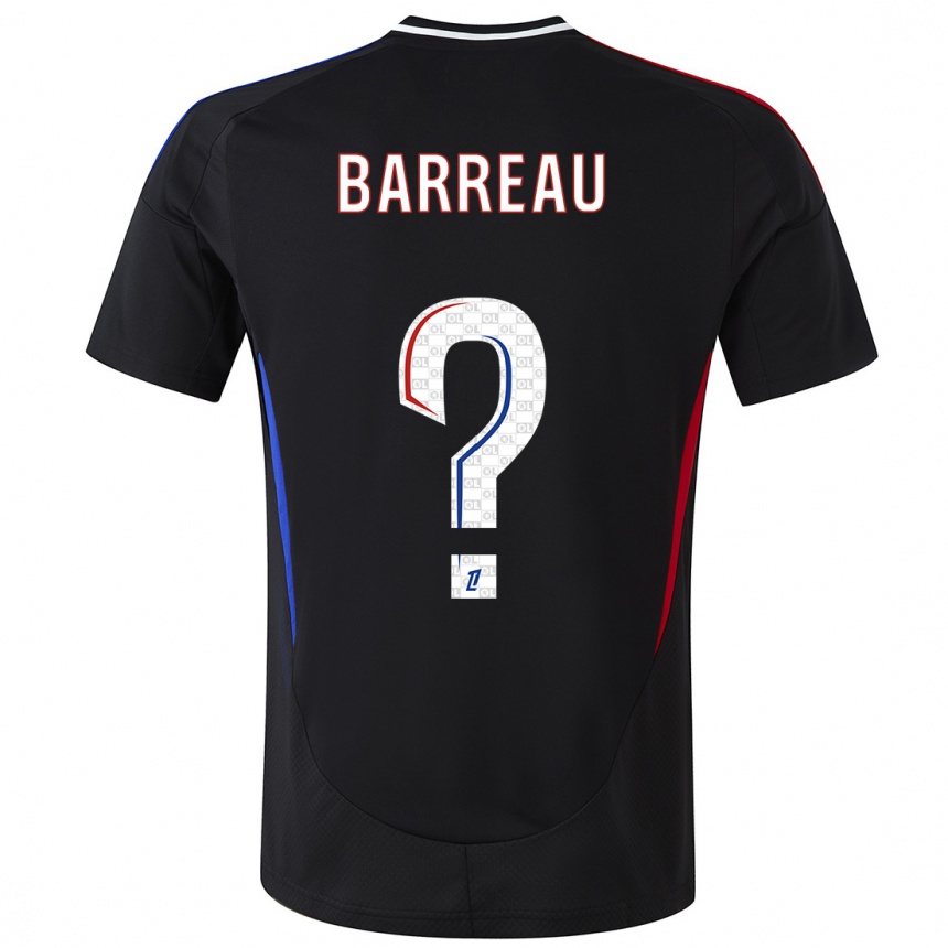 ילדים כדורגל Axel Barreau #0 שָׁחוֹר הרחק ג'רזי 2024/25