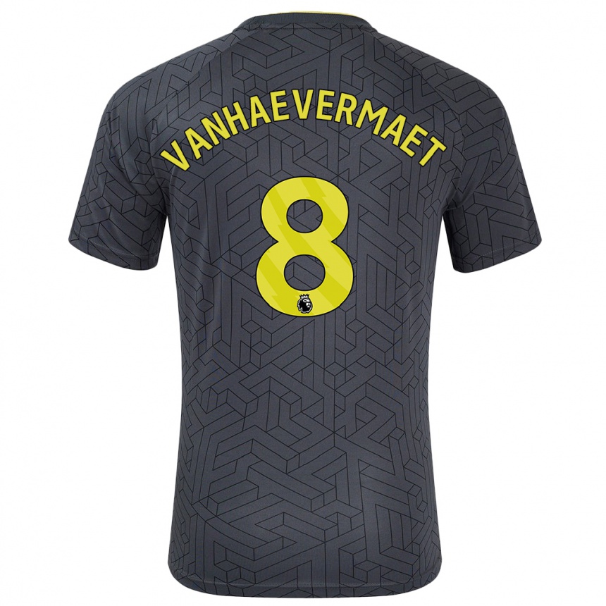 ילדים כדורגל Justine Vanhaevermaet #8 שחור צהוב הרחק ג'רזי 2024/25