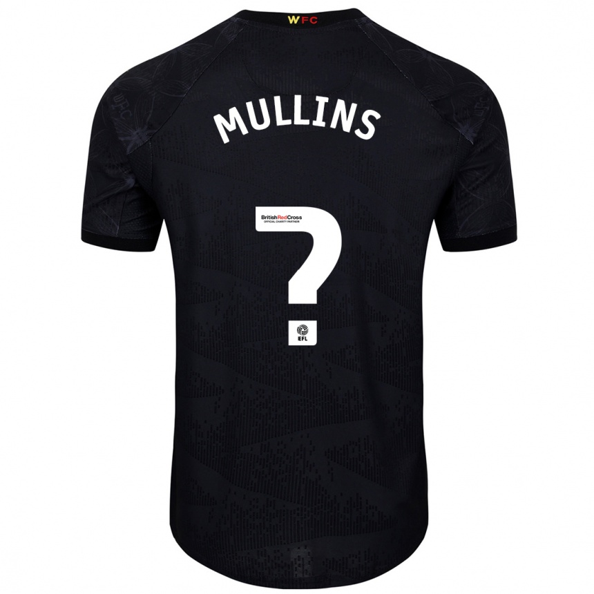 ילדים כדורגל Joshua Mullins #0 שחור לבן הרחק ג'רזי 2024/25