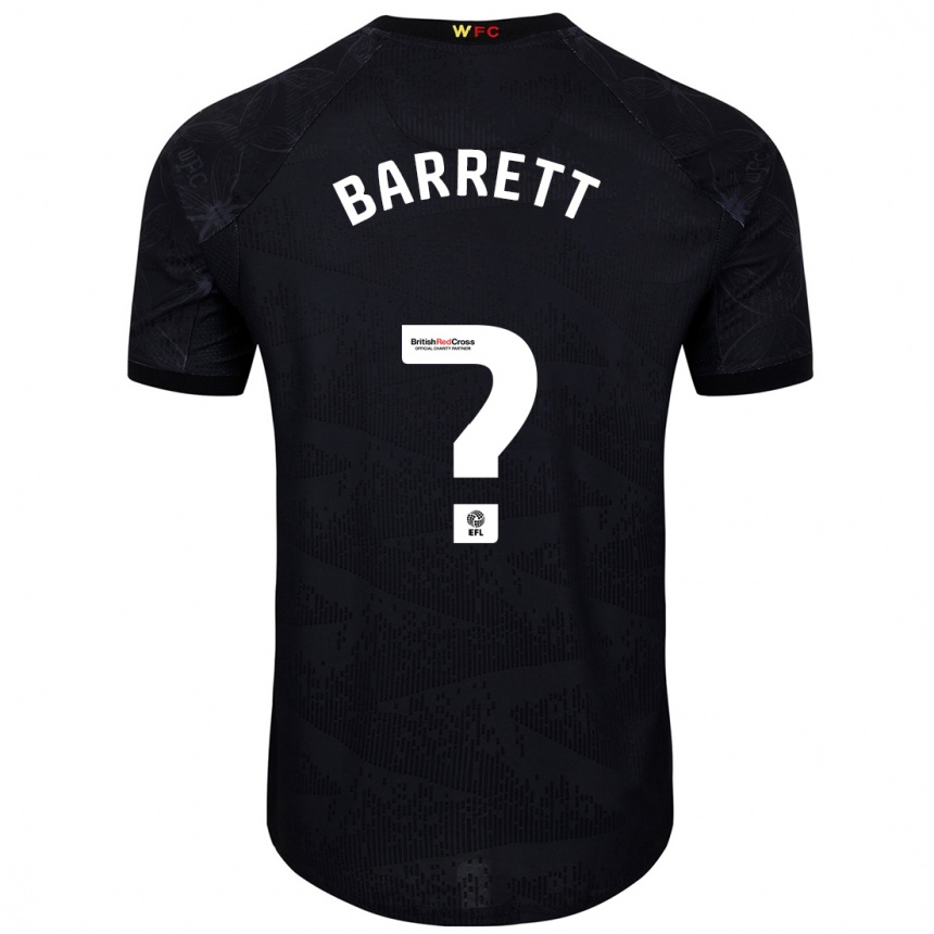 ילדים כדורגל Hayden Barrett #0 שחור לבן הרחק ג'רזי 2024/25
