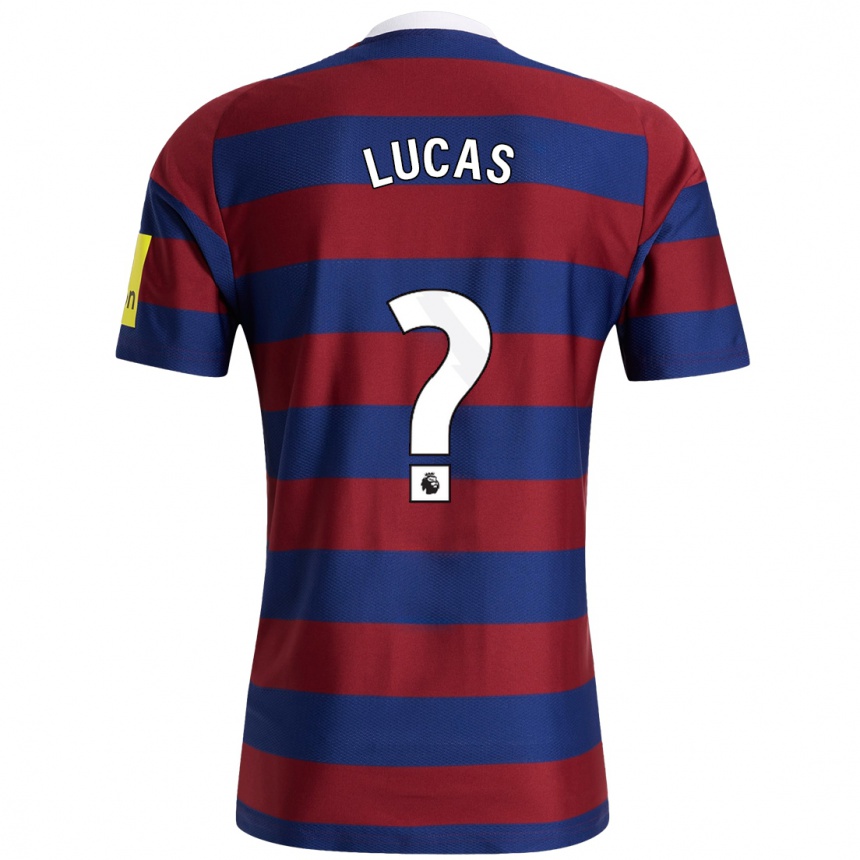 ילדים כדורגל Kayden Lucas #0 כחול כהה בורדו הרחק ג'רזי 2024/25