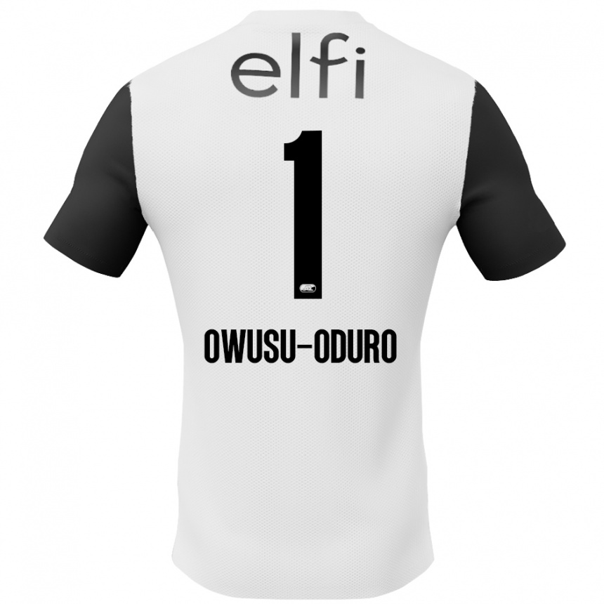 ילדים כדורגל Rome Jayden Owusu-Oduro #1 לבן שחור הרחק ג'רזי 2024/25