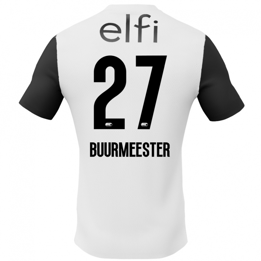 ילדים כדורגל Zico Buurmeester #27 לבן שחור הרחק ג'רזי 2024/25