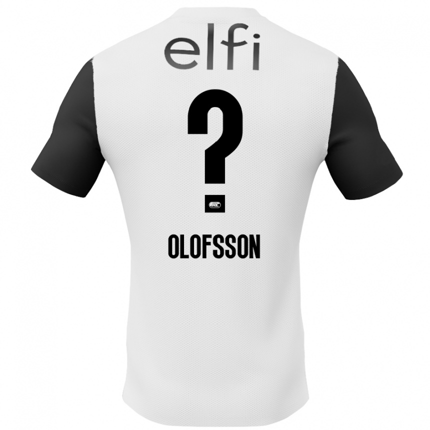 ילדים כדורגל Wilmer Olofsson #0 לבן שחור הרחק ג'רזי 2024/25