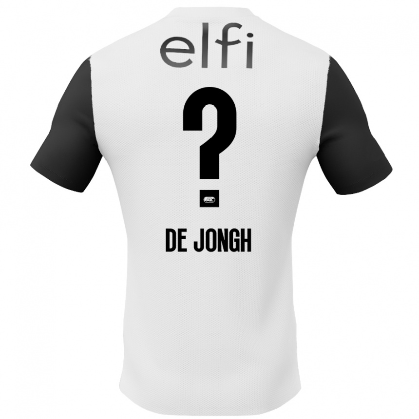 ילדים כדורגל Iain De Jongh #0 לבן שחור הרחק ג'רזי 2024/25
