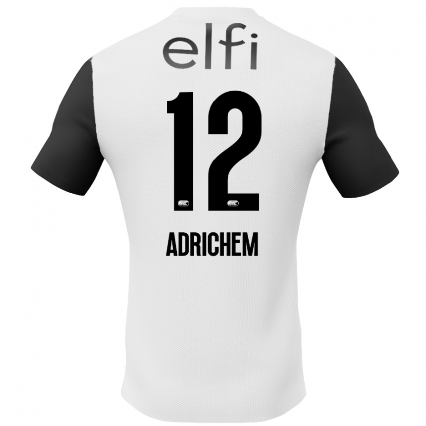 ילדים כדורגל Mees Adrichem #12 לבן שחור הרחק ג'רזי 2024/25
