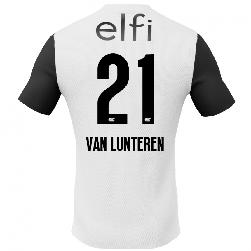 ילדים כדורגל Desiree Van Lunteren #21 לבן שחור הרחק ג'רזי 2024/25