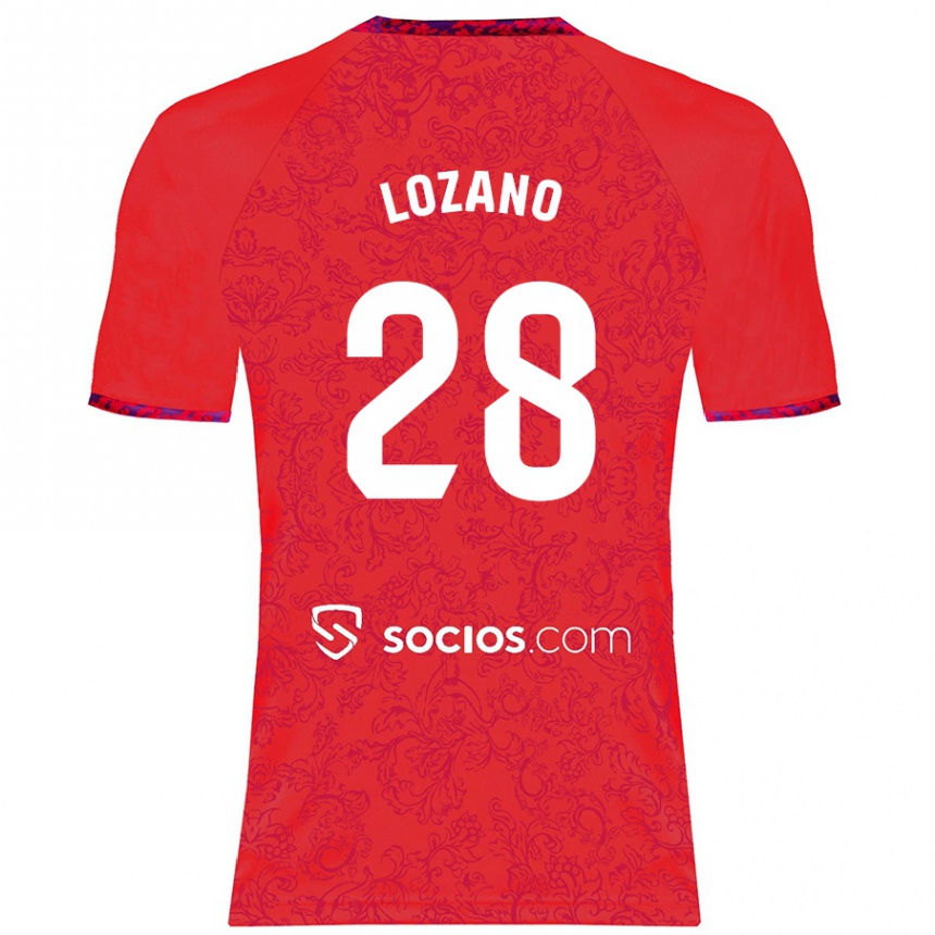 ילדים כדורגל Elena Lozano #28 אָדוֹם הרחק ג'רזי 2024/25