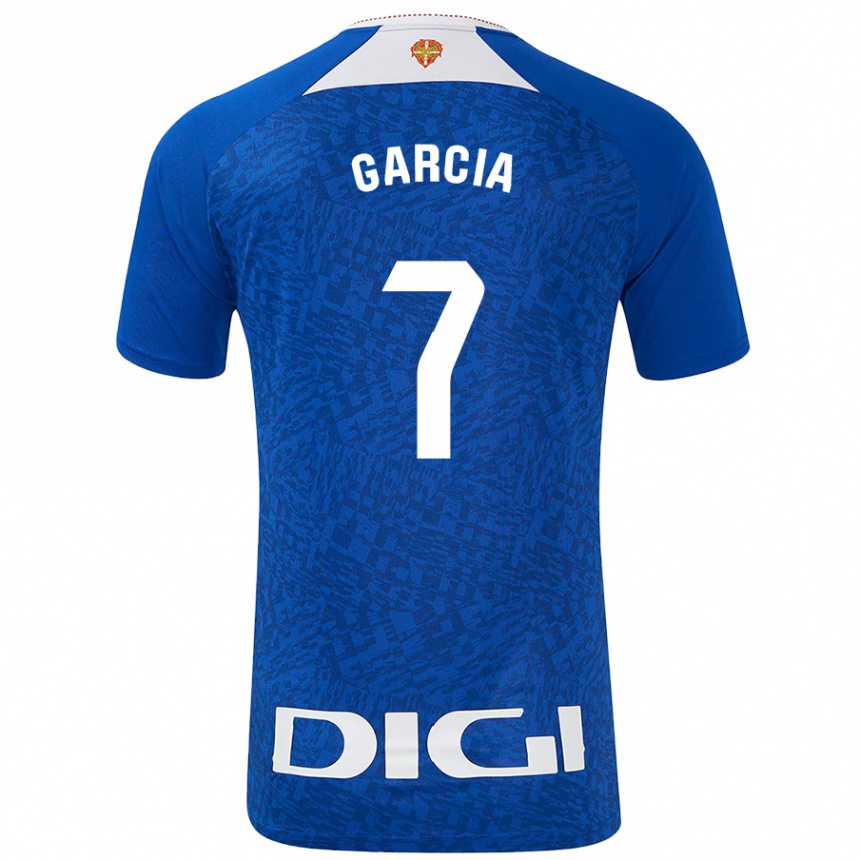 ילדים כדורגל Nahikari García #7 כחול רויאל הרחק ג'רזי 2024/25