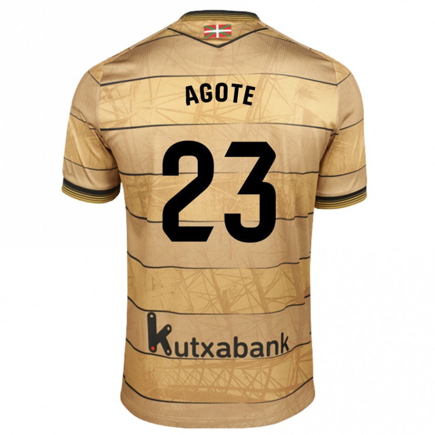 ילדים כדורגל Unax Agote #23 חוּם הרחק ג'רזי 2024/25