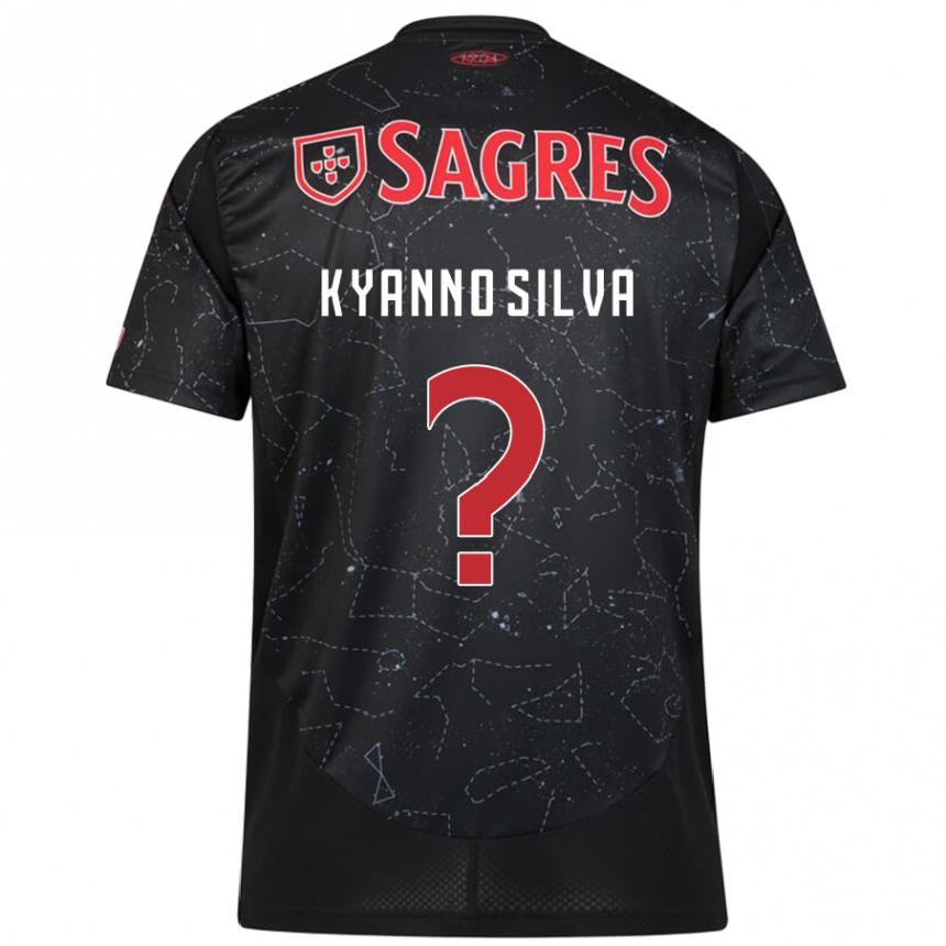 ילדים כדורגל Kyanno Silva #0 שחור אדום הרחק ג'רזי 2024/25