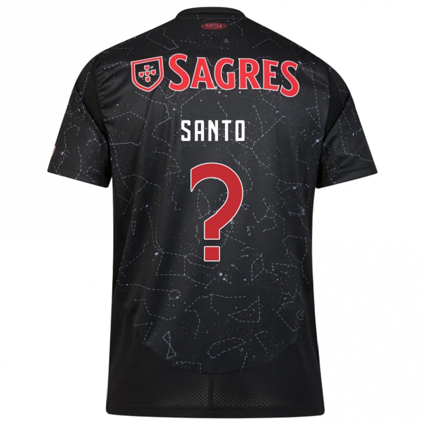 ילדים כדורגל Sandro Santo #0 שחור אדום הרחק ג'רזי 2024/25