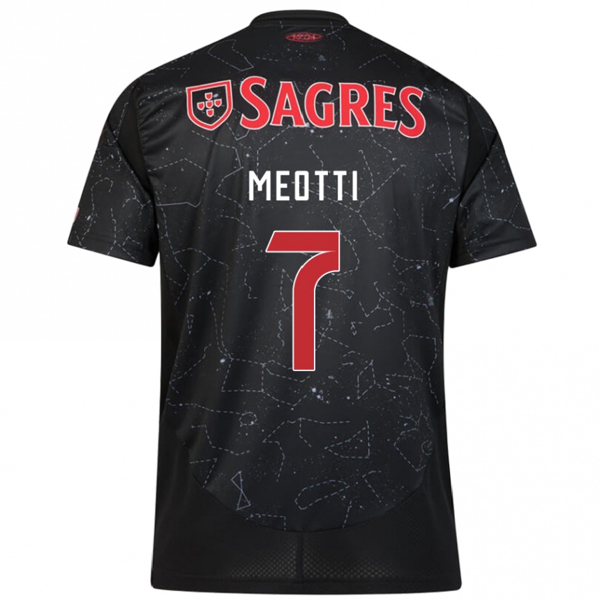 ילדים כדורגל Carlos Meotti #7 שחור אדום הרחק ג'רזי 2024/25