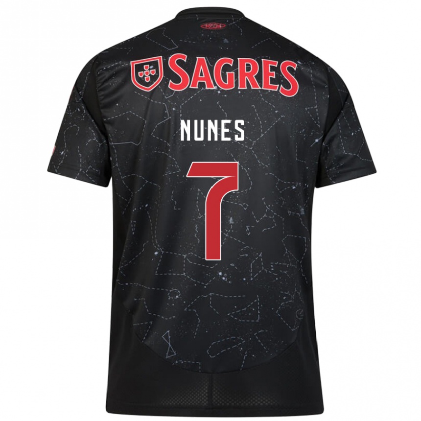 ילדים כדורגל Bernardo Nunes #7 שחור אדום הרחק ג'רזי 2024/25