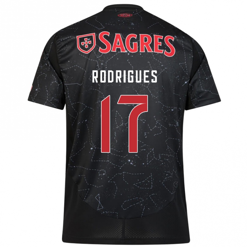 ילדים כדורגל Tiago Rodrigues #17 שחור אדום הרחק ג'רזי 2024/25