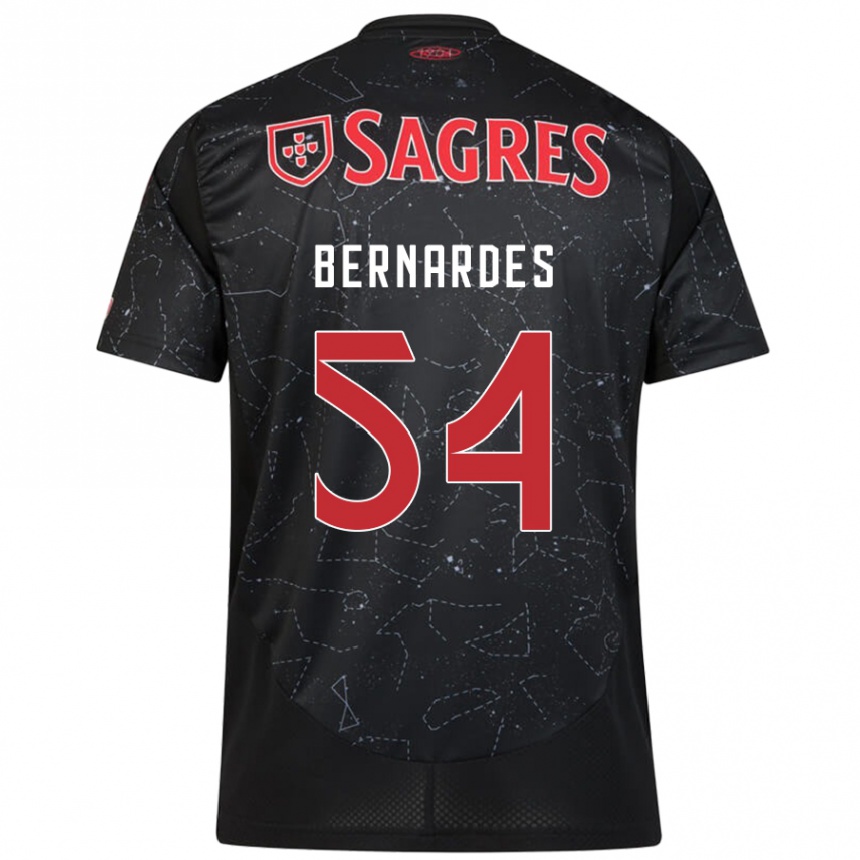ילדים כדורגל Bernardes #54 שחור אדום הרחק ג'רזי 2024/25