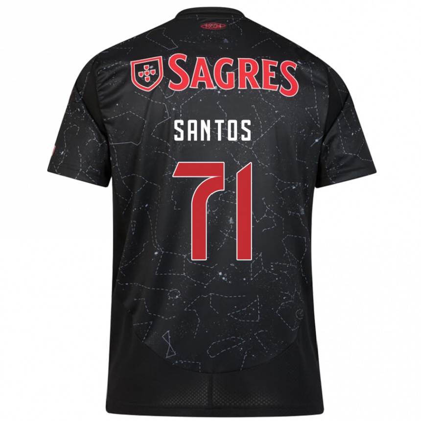 ילדים כדורגל Leandro Santos #71 שחור אדום הרחק ג'רזי 2024/25