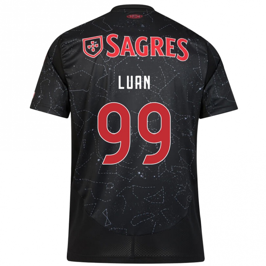 ילדים כדורגל Luan #99 שחור אדום הרחק ג'רזי 2024/25