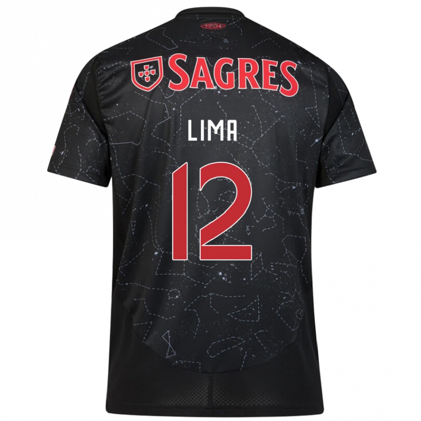 ילדים כדורגל Thaís Lima #12 שחור אדום הרחק ג'רזי 2024/25