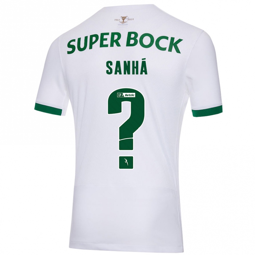 ילדים כדורגל Micael Sanhá #0 ירוק לבן הרחק ג'רזי 2024/25