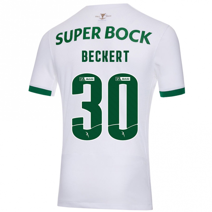 ילדים כדורגל Carolina Beckert #30 ירוק לבן הרחק ג'רזי 2024/25