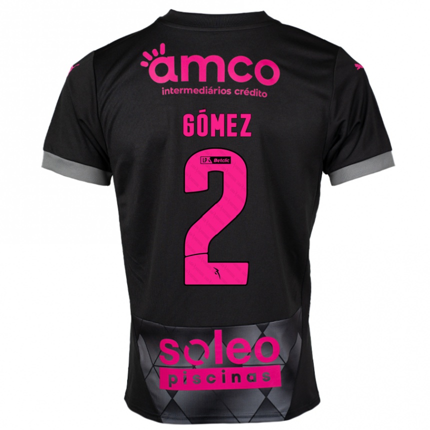 ילדים כדורגל Víctor Gómez #2 שחור ורוד הרחק ג'רזי 2024/25