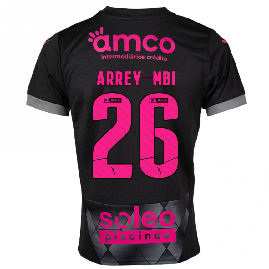 ילדים כדורגל Bright Arrey-Mbi #26 שחור ורוד הרחק ג'רזי 2024/25