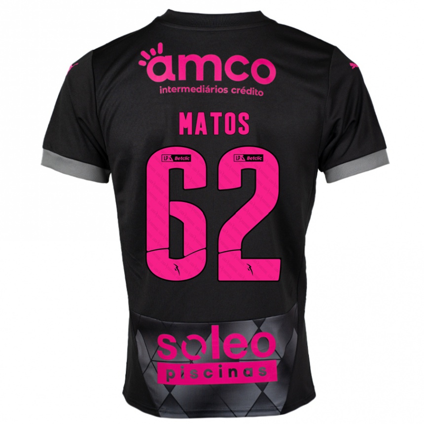 ילדים כדורגל Nuno Matos #62 שחור ורוד הרחק ג'רזי 2024/25