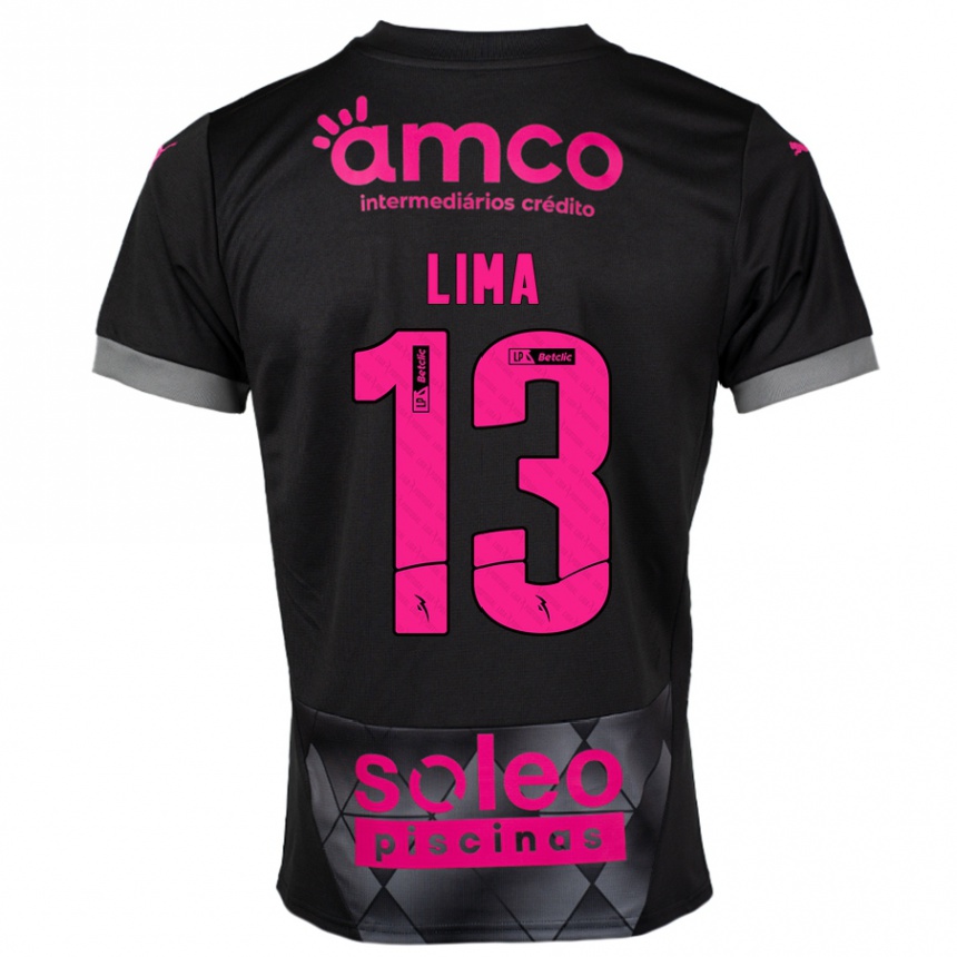 ילדים כדורגל Aline Lima #13 שחור ורוד הרחק ג'רזי 2024/25