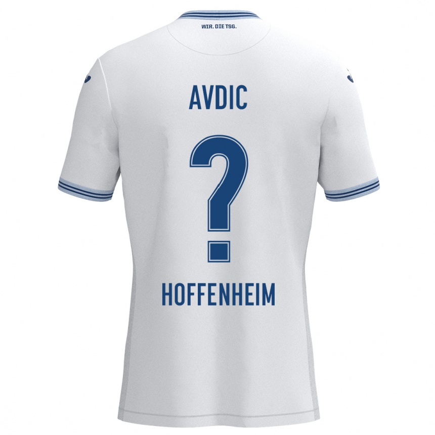 ילדים כדורגל Edin Avdic #0 כחול לבן הרחק ג'רזי 2024/25