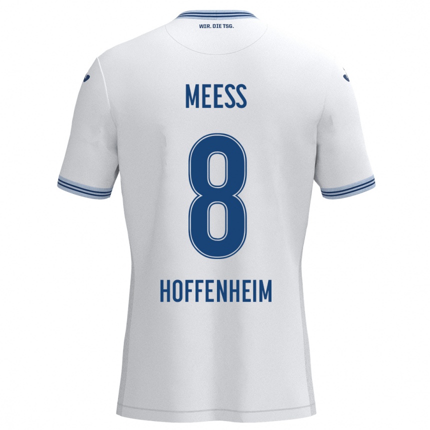 ילדים כדורגל Jakob Meeß #8 כחול לבן הרחק ג'רזי 2024/25