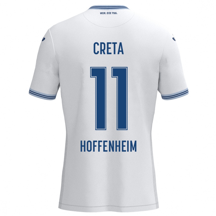 ילדים כדורגל David Creța #11 כחול לבן הרחק ג'רזי 2024/25