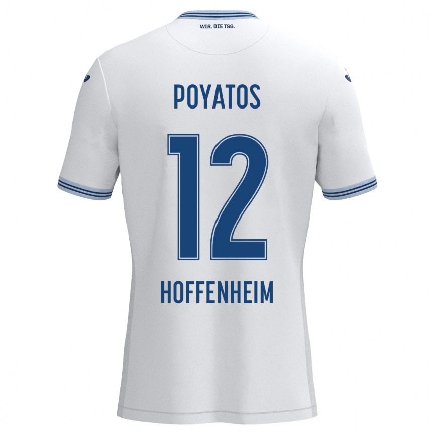 ילדים כדורגל Miguel Poyatos #12 כחול לבן הרחק ג'רזי 2024/25