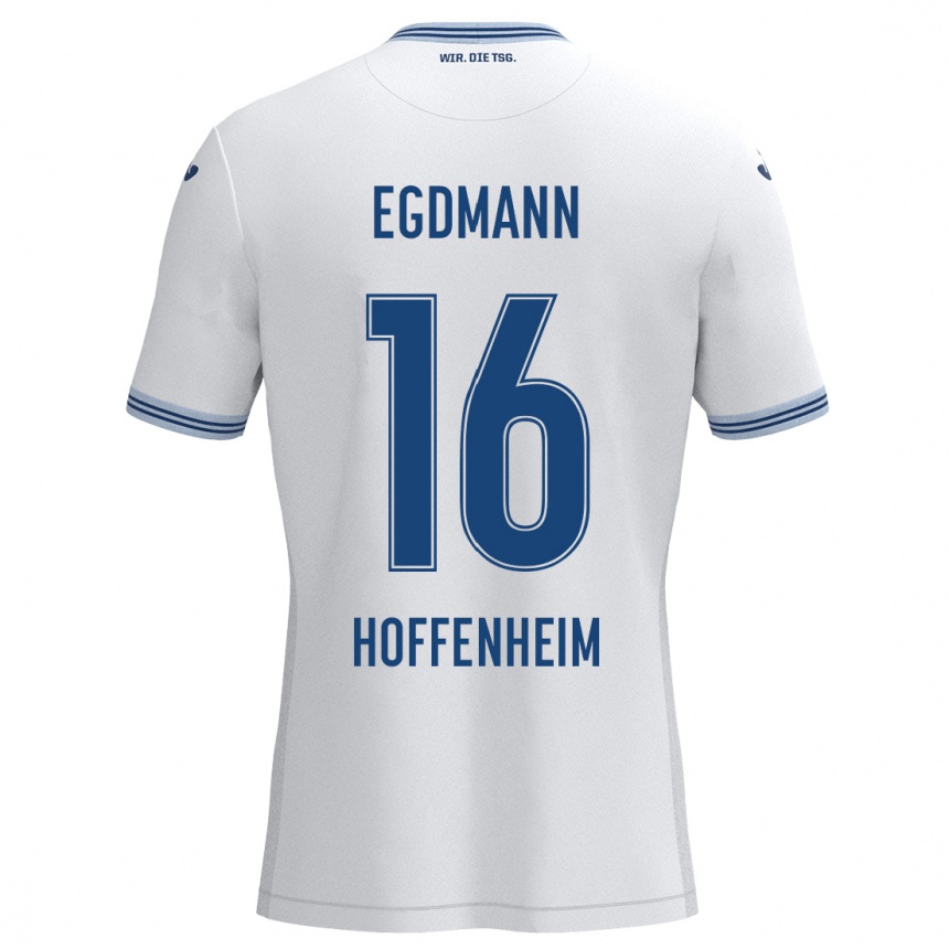 ילדים כדורגל Mika Egdmann #16 כחול לבן הרחק ג'רזי 2024/25