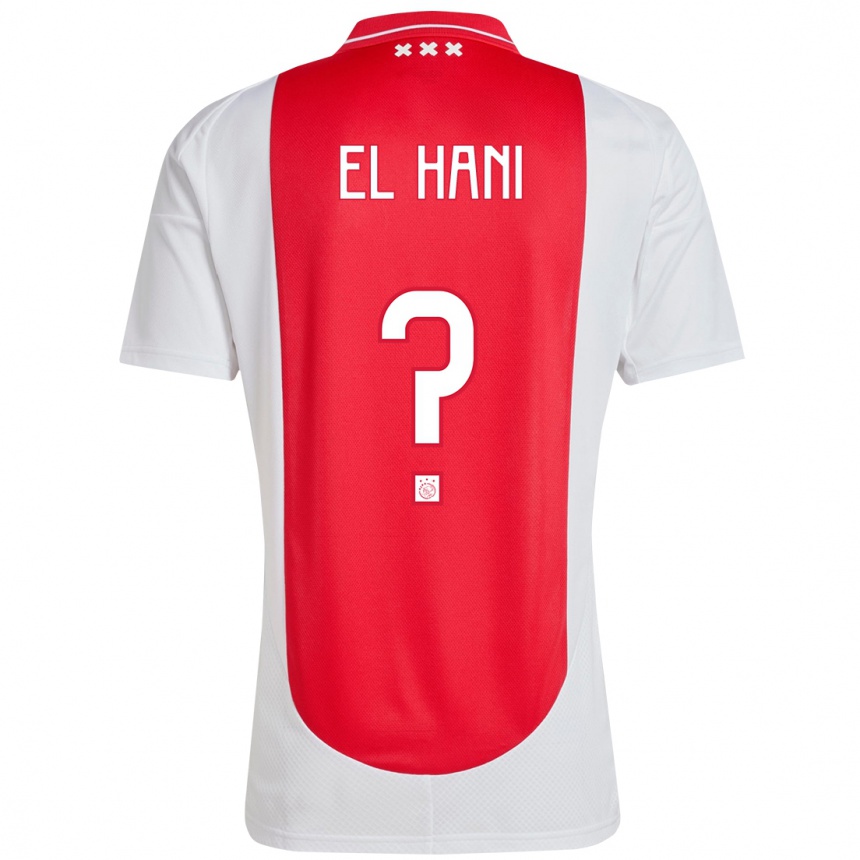 גברים כדורגל Aymean El Hani #0 אדום לבן ג'רזי ביתית 2024/25