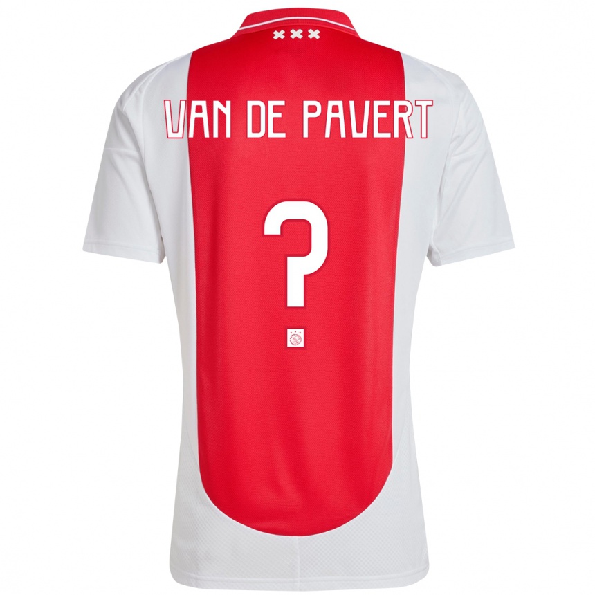 גברים כדורגל Ryan Van De Pavert #0 אדום לבן ג'רזי ביתית 2024/25