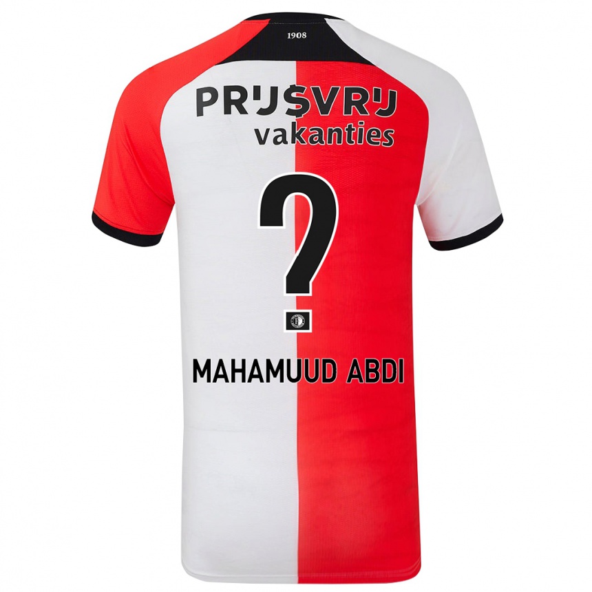 גברים כדורגל Nuuradiin Mahamuud Abdi #0 אדום לבן ג'רזי ביתית 2024/25