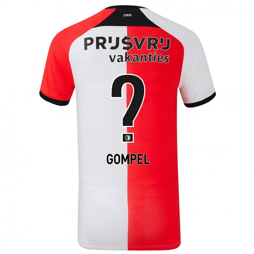גברים כדורגל Moreno Gompel #0 אדום לבן ג'רזי ביתית 2024/25