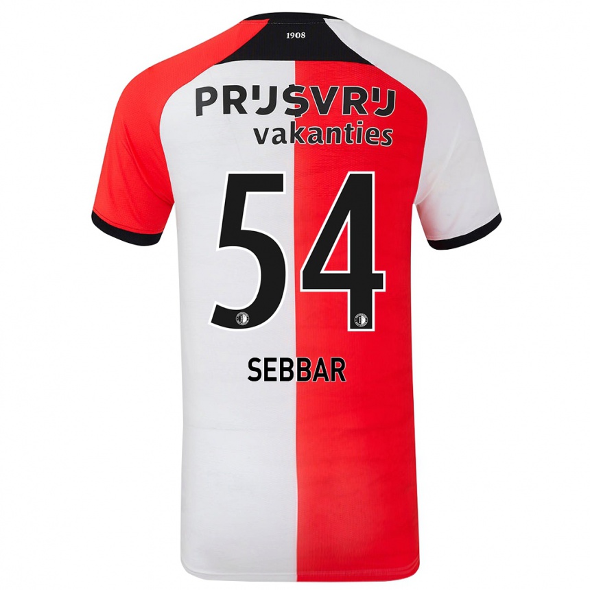 גברים כדורגל Marouane Sebbar #54 אדום לבן ג'רזי ביתית 2024/25