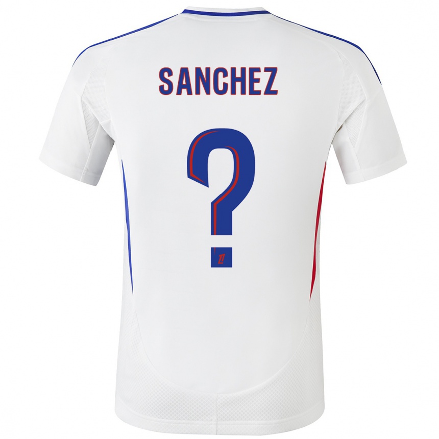 גברים כדורגל Florent Sanchez #0 לבן כחול ג'רזי ביתית 2024/25